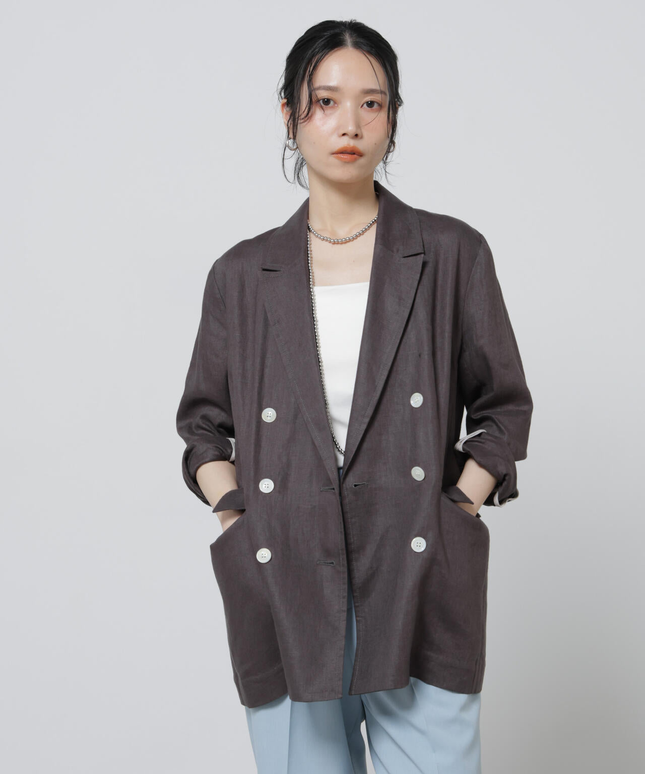 European Flax ダブル6Bジャケット(セットアップ可) 6696116307