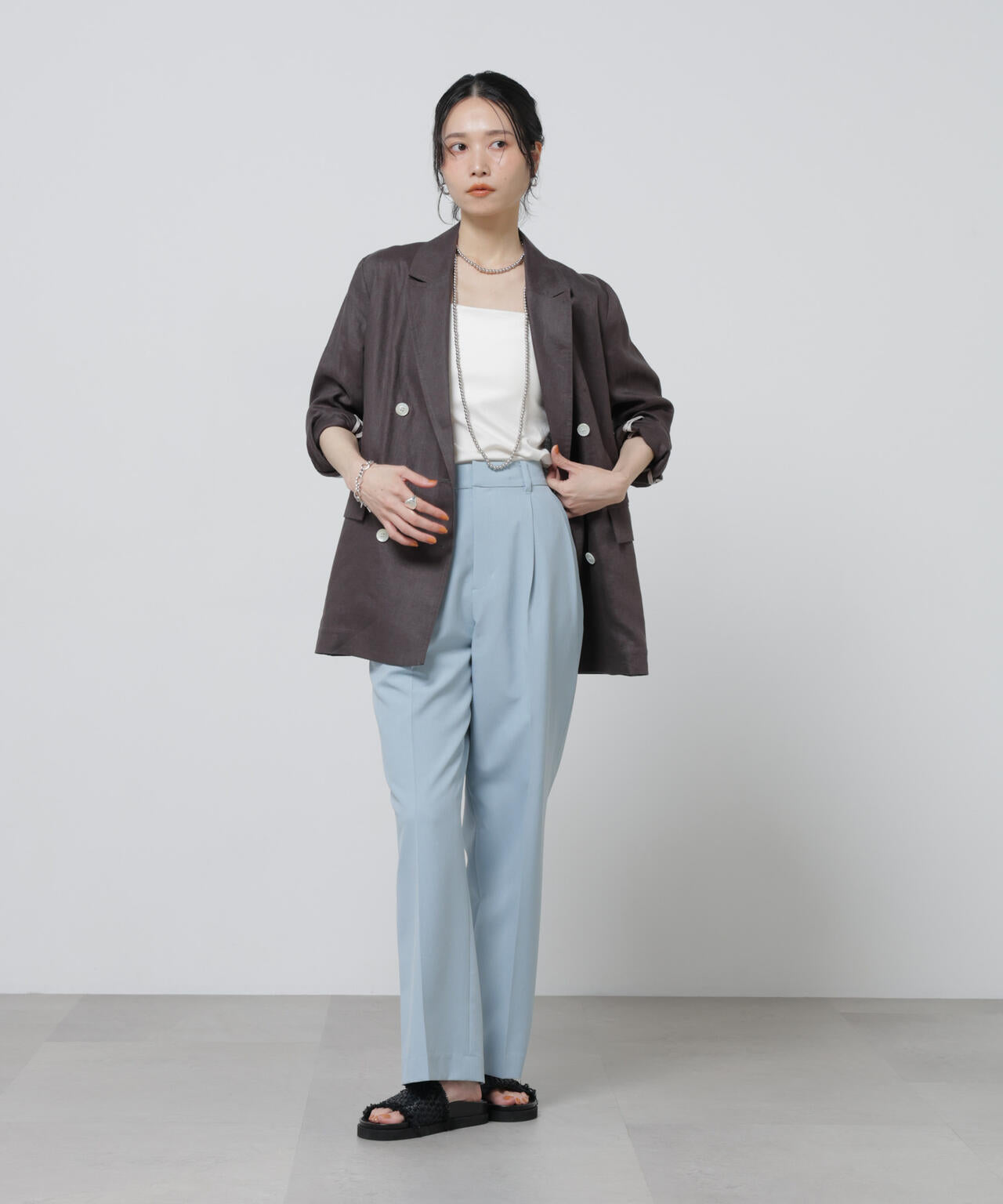 European Flax ダブル6Bジャケット(セットアップ可) 6696116307