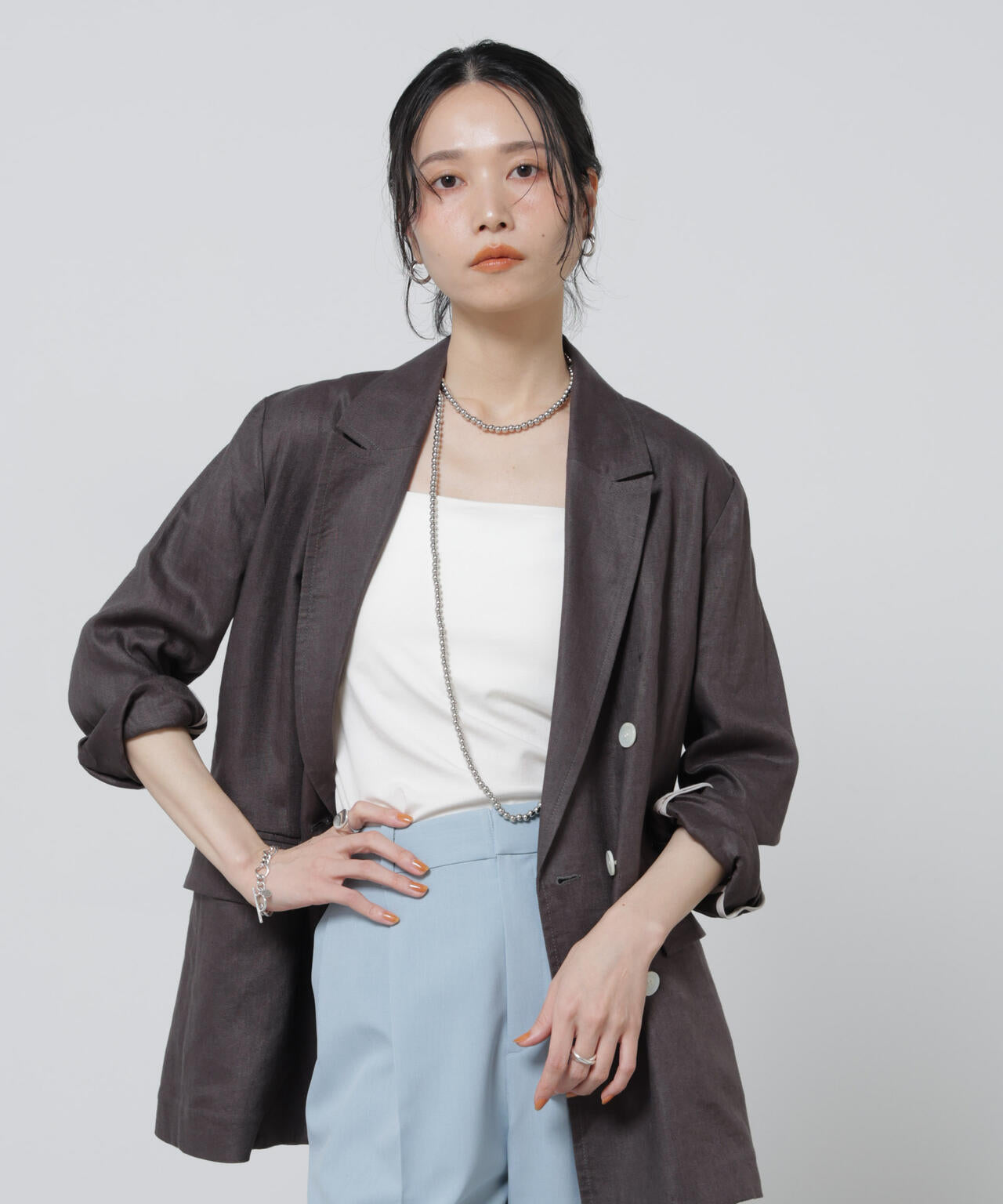 European Flax ダブル6Bジャケット(セットアップ可) 6696116307