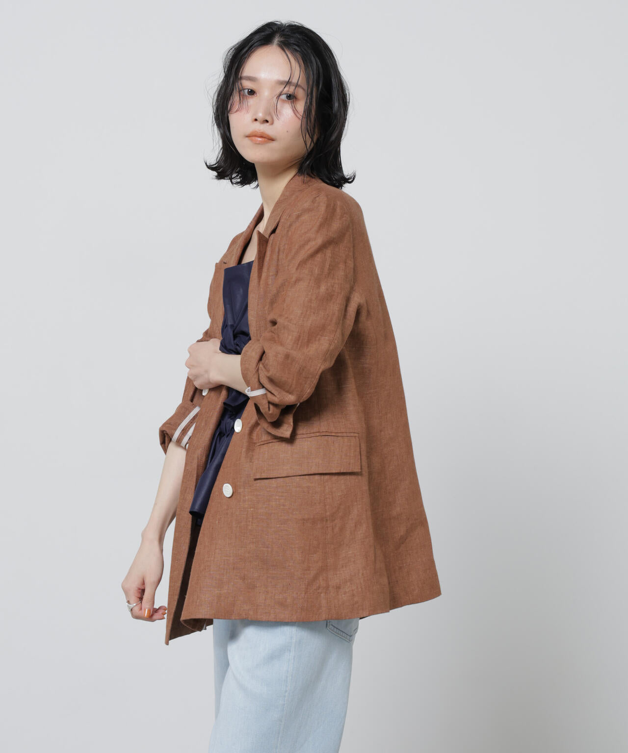 European Flax ダブル6Bジャケット(セットアップ可) 6696116307