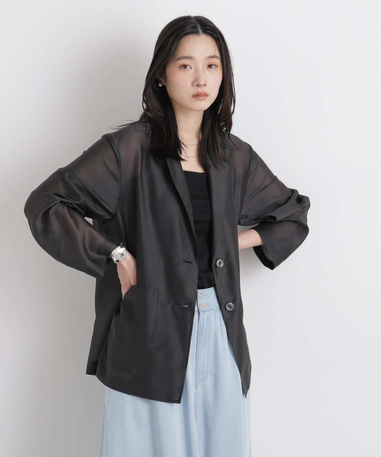 シアーテーラードオーバージャケット