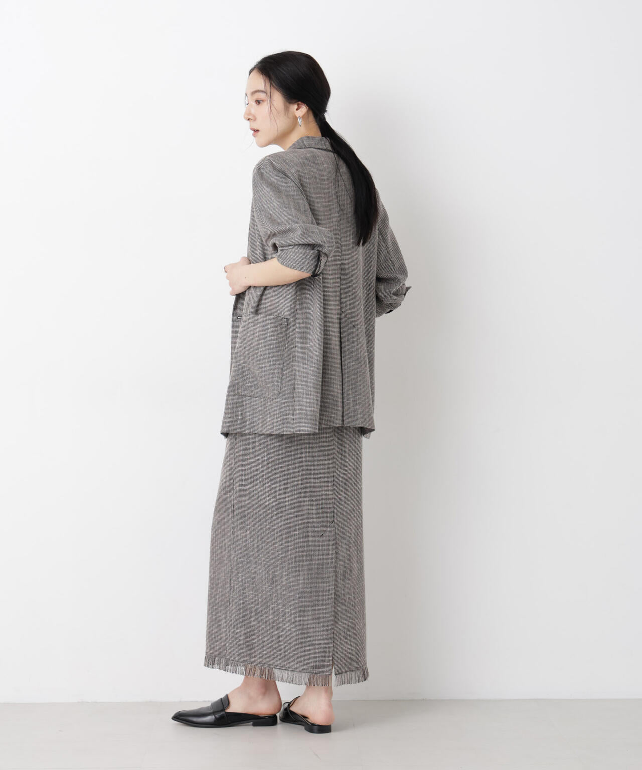 カラミ織りダブルジャケット(セットアップ可) 6696116313