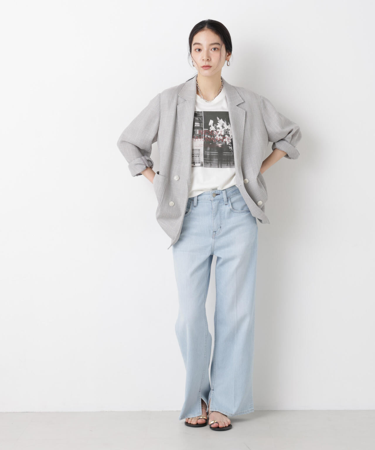 カラミ織りダブルジャケット(セットアップ可) 6696116313