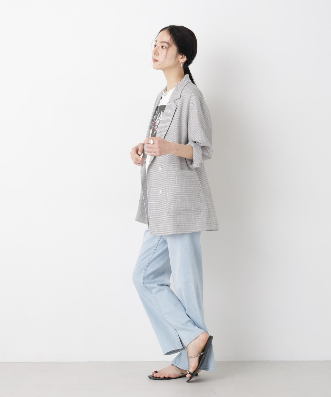 カラミ織りダブルジャケット(セットアップ可) 6696116313