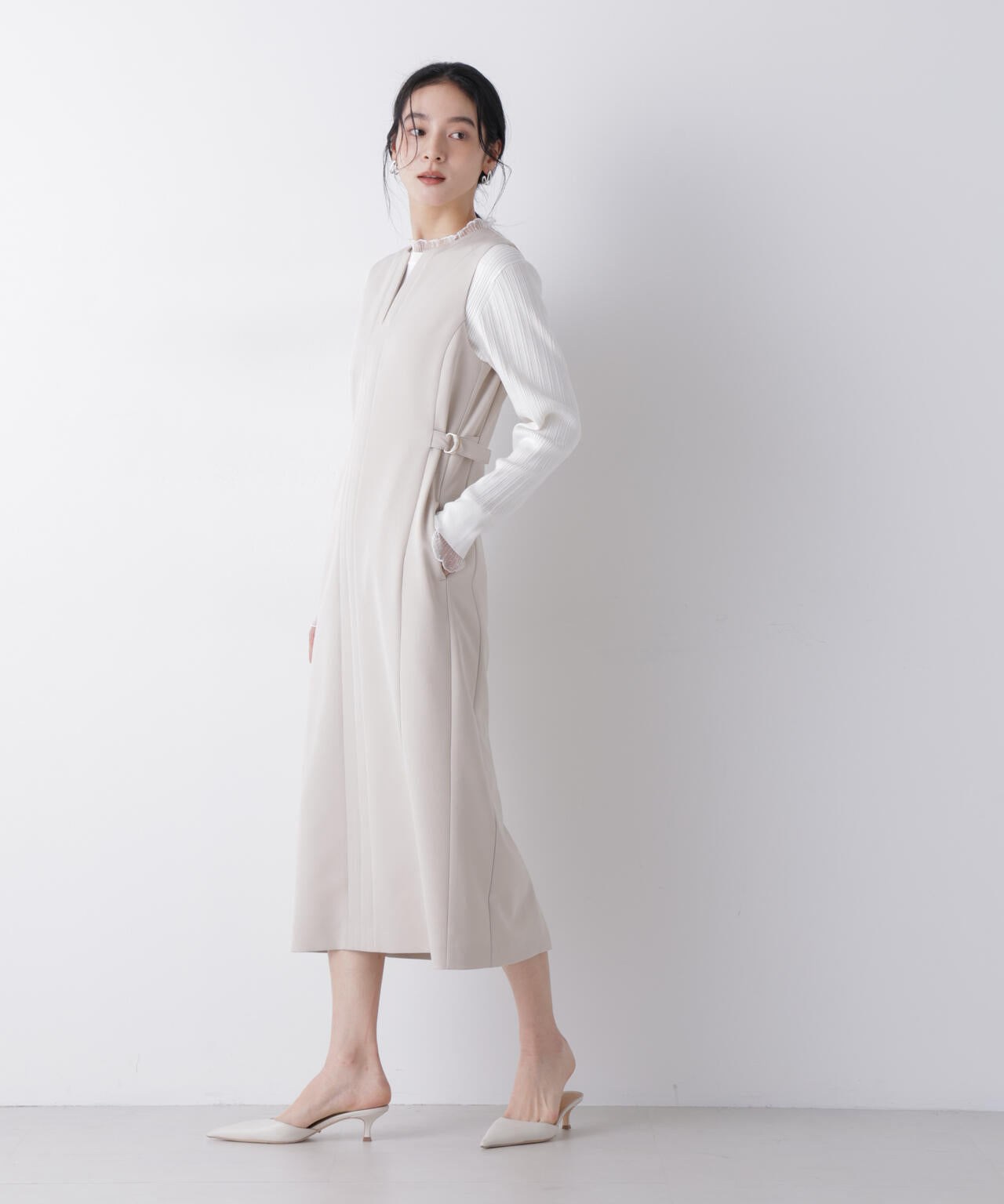 デイリーファンクション サイドベルトキーネックワンピース(セットアップ可) 6696119300