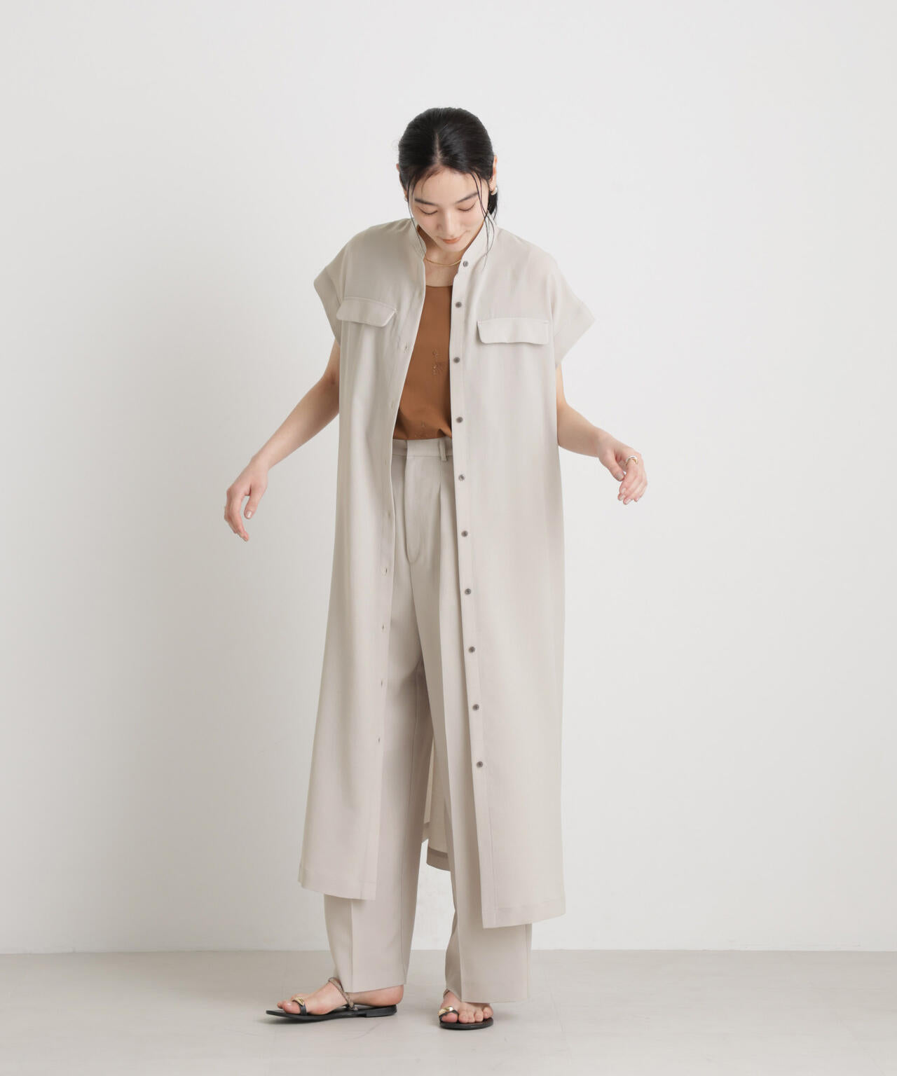 メランジドライ ベルト付きワンピース(セットアップ可)