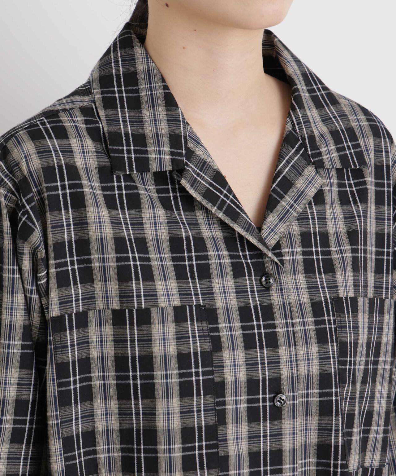 チェックポケットワイドシャツワンピース 6696119310