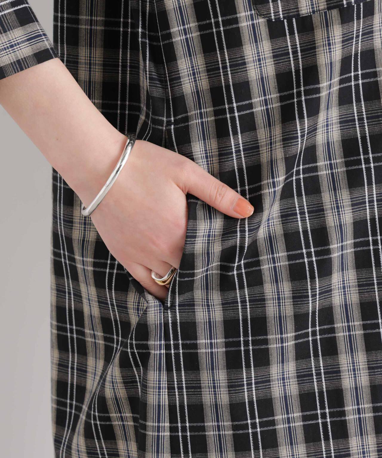 チェックポケットワイドシャツワンピース 6696119310