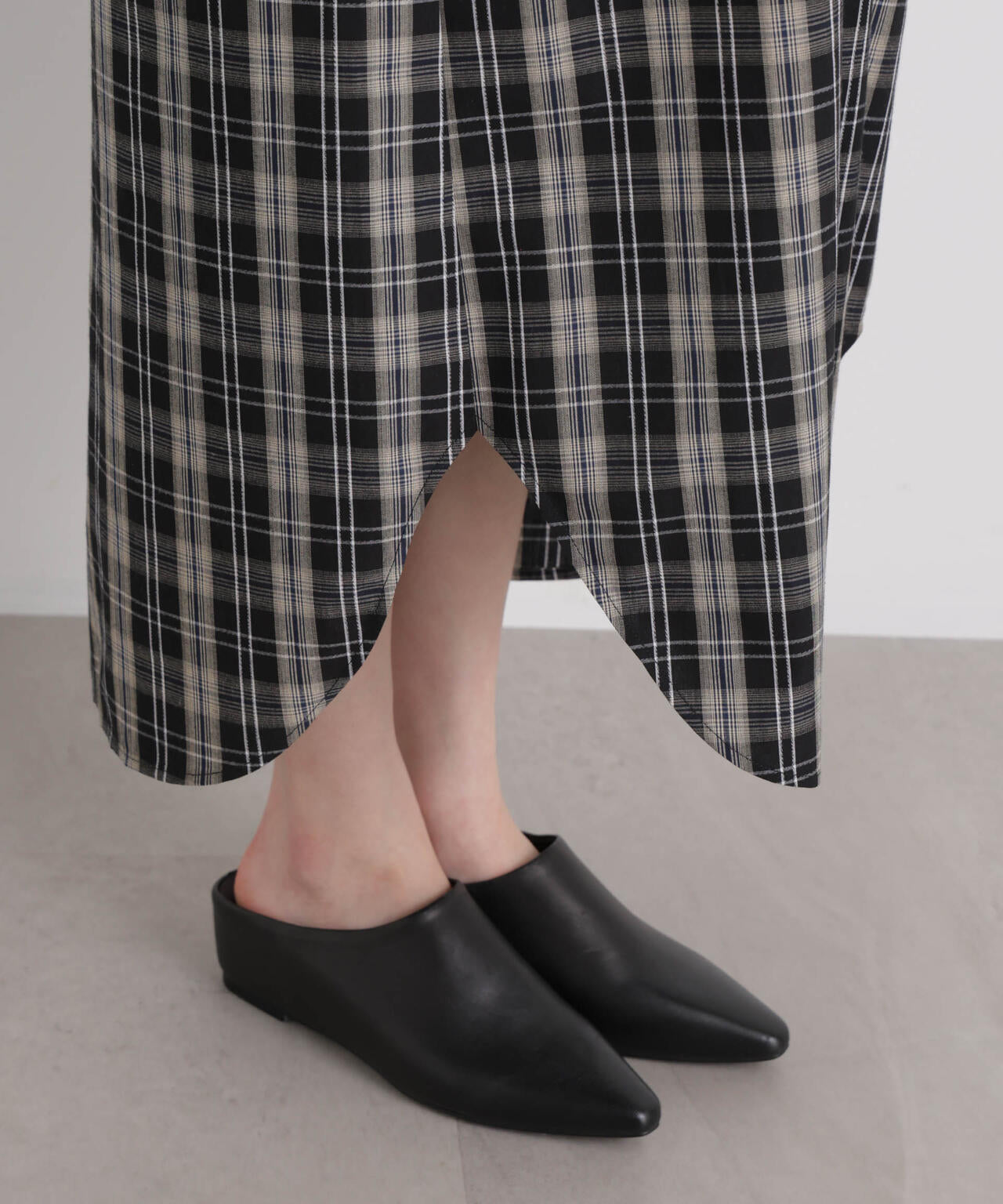 チェックポケットワイドシャツワンピース 6696119310