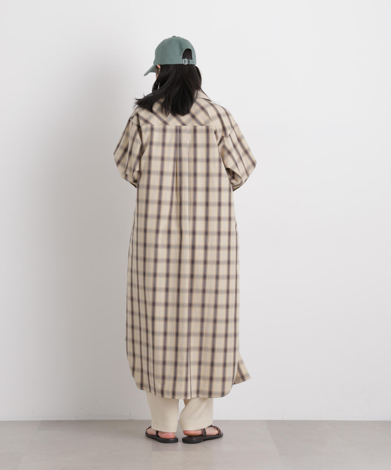 チェックポケットワイドシャツワンピース 6696119310