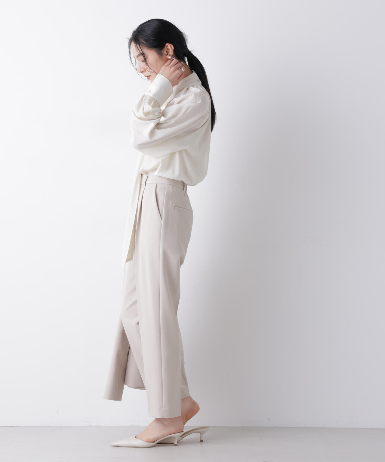 ドビードットリボンタイブラウス 6696120304