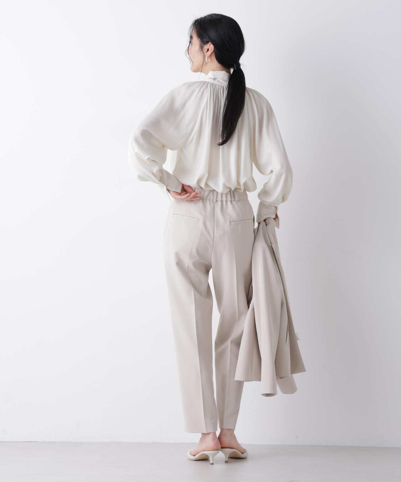 ドビードットリボンタイブラウス 6696120304