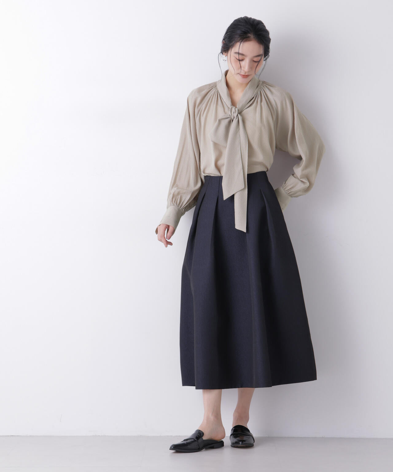 ドビードットリボンタイブラウス 6696120304