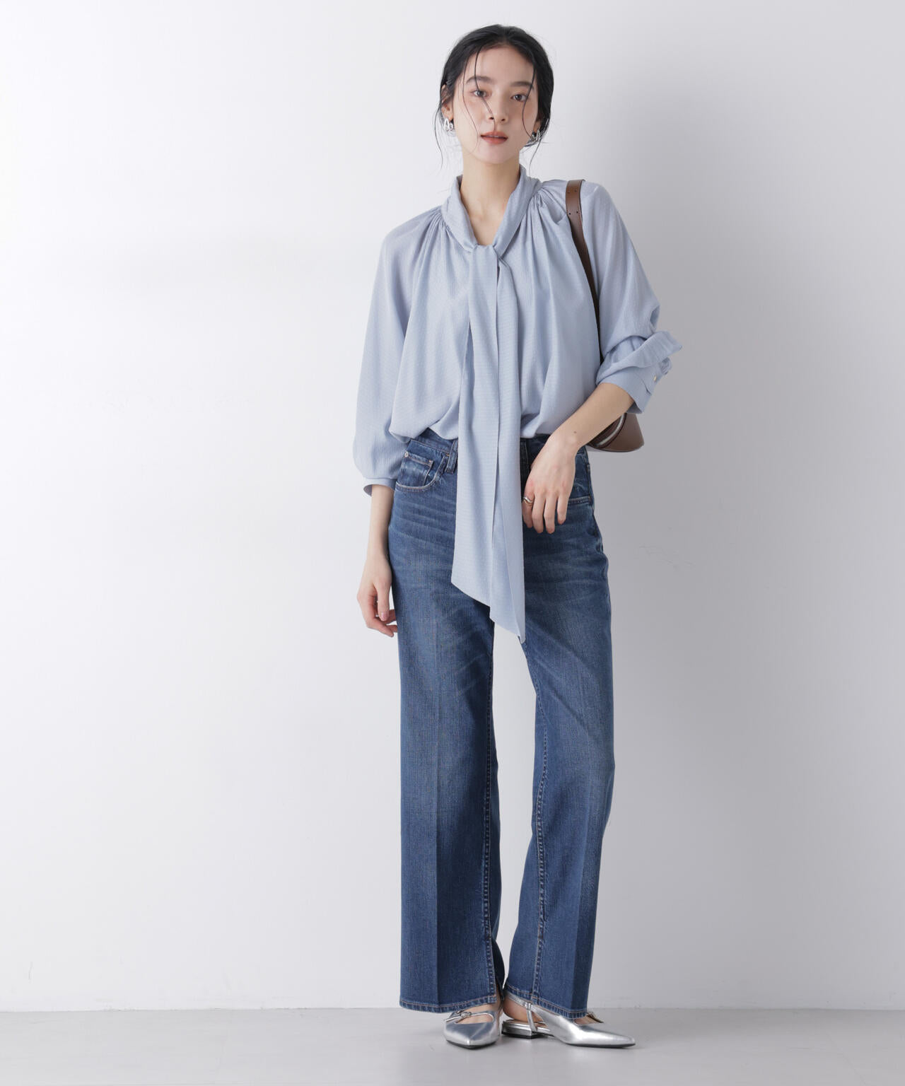 ドビードットリボンタイブラウス 6696120304