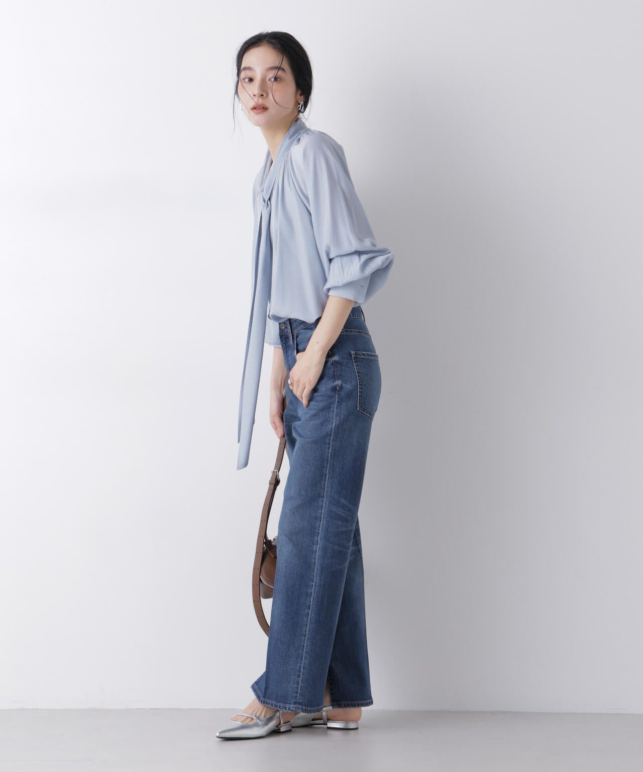 ドビードットリボンタイブラウス 6696120304