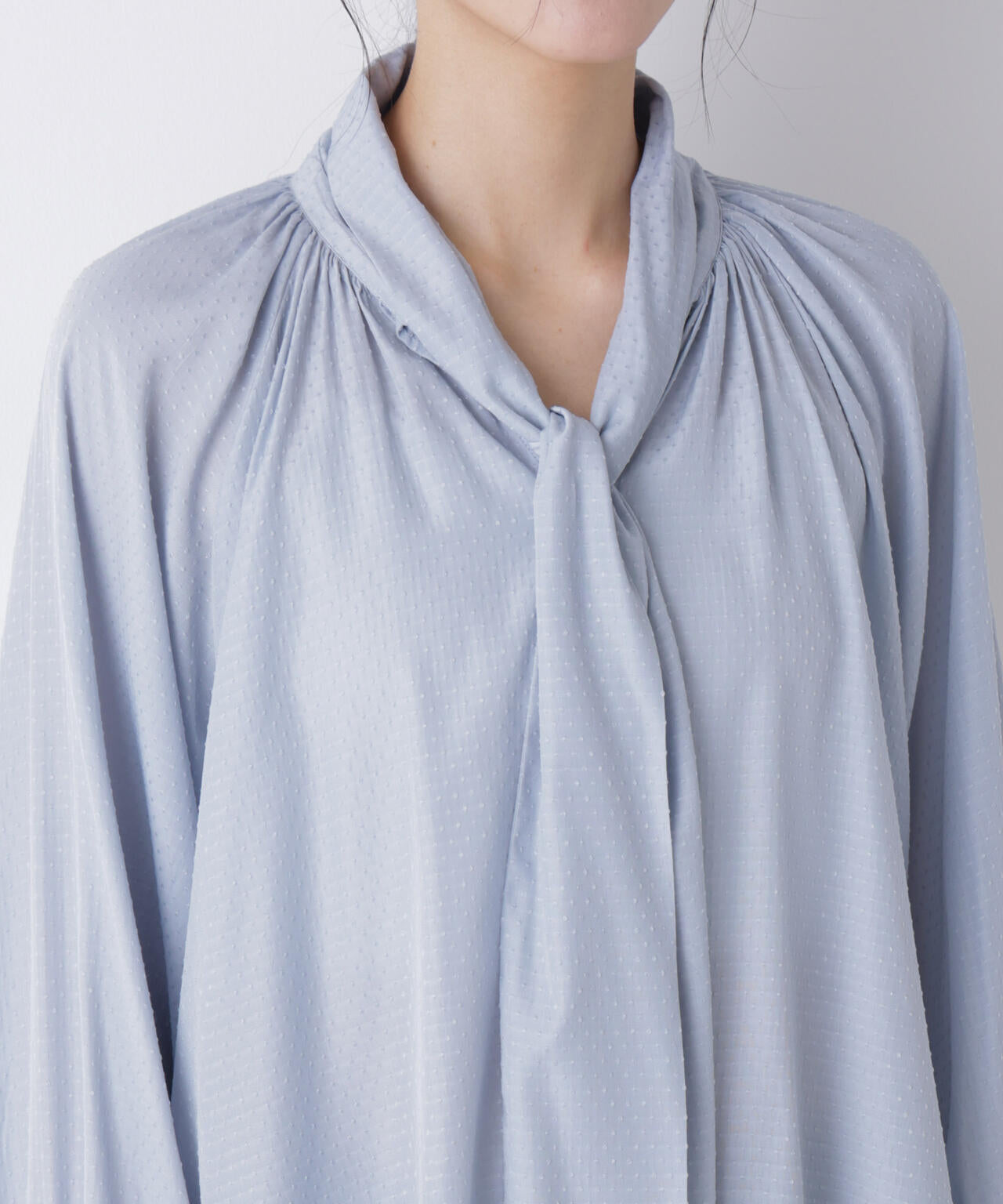 ドビードットリボンタイブラウス 6696120304