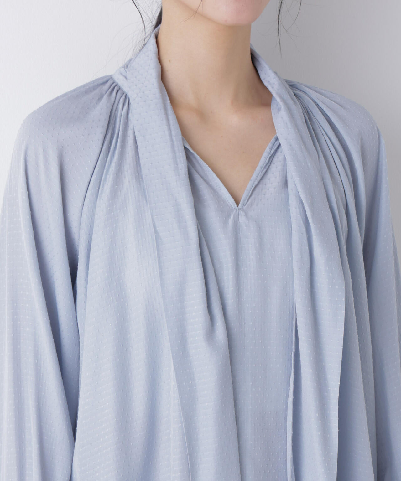 ドビードットリボンタイブラウス 6696120304