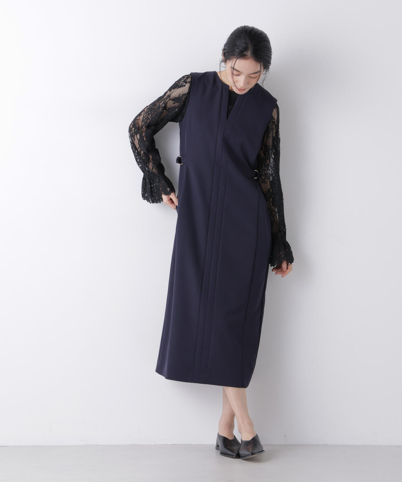 レーススカラップブラウス 6696120307