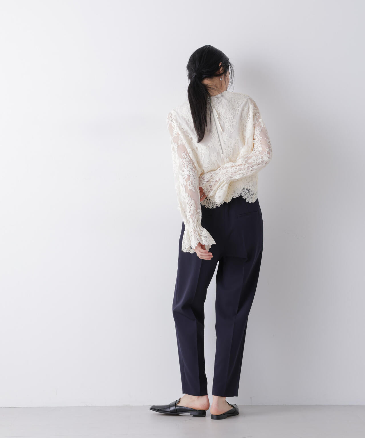 レーススカラップブラウス 6696120307