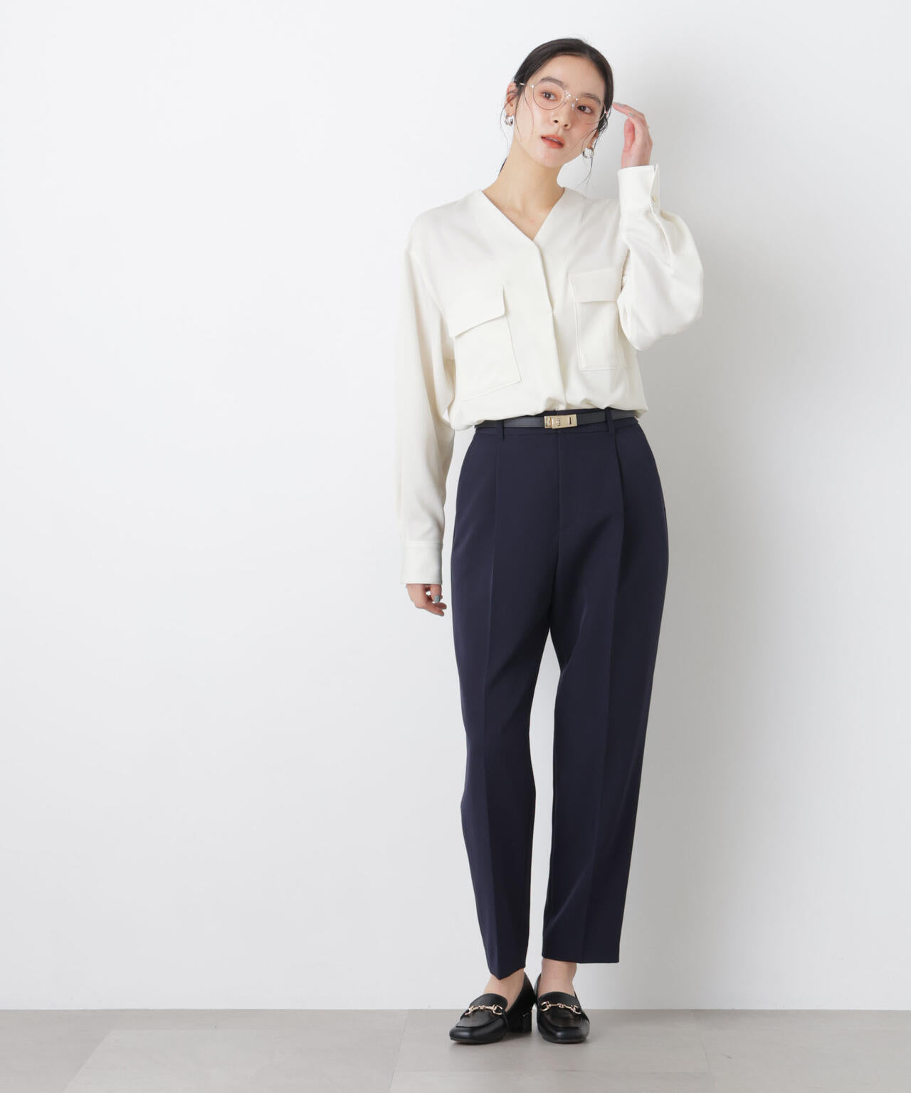 スキッパーポケットブラウス 6696120308