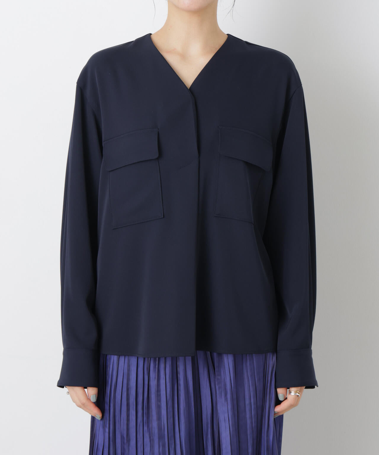 スキッパーポケットブラウス 6696120308