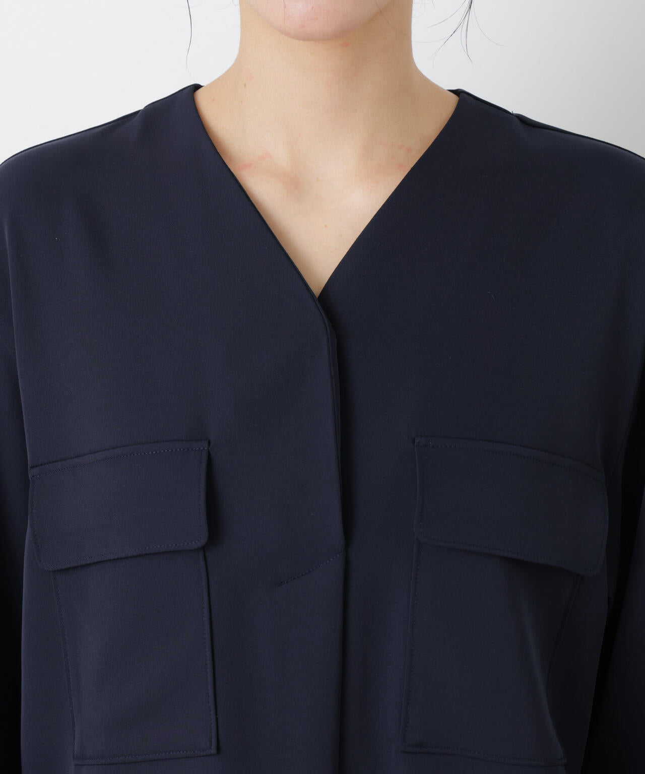 スキッパーポケットブラウス 6696120308