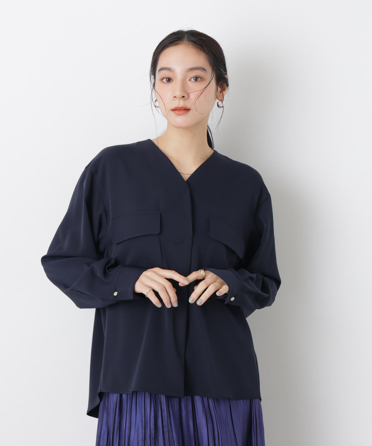 スキッパーポケットブラウス 6696120308