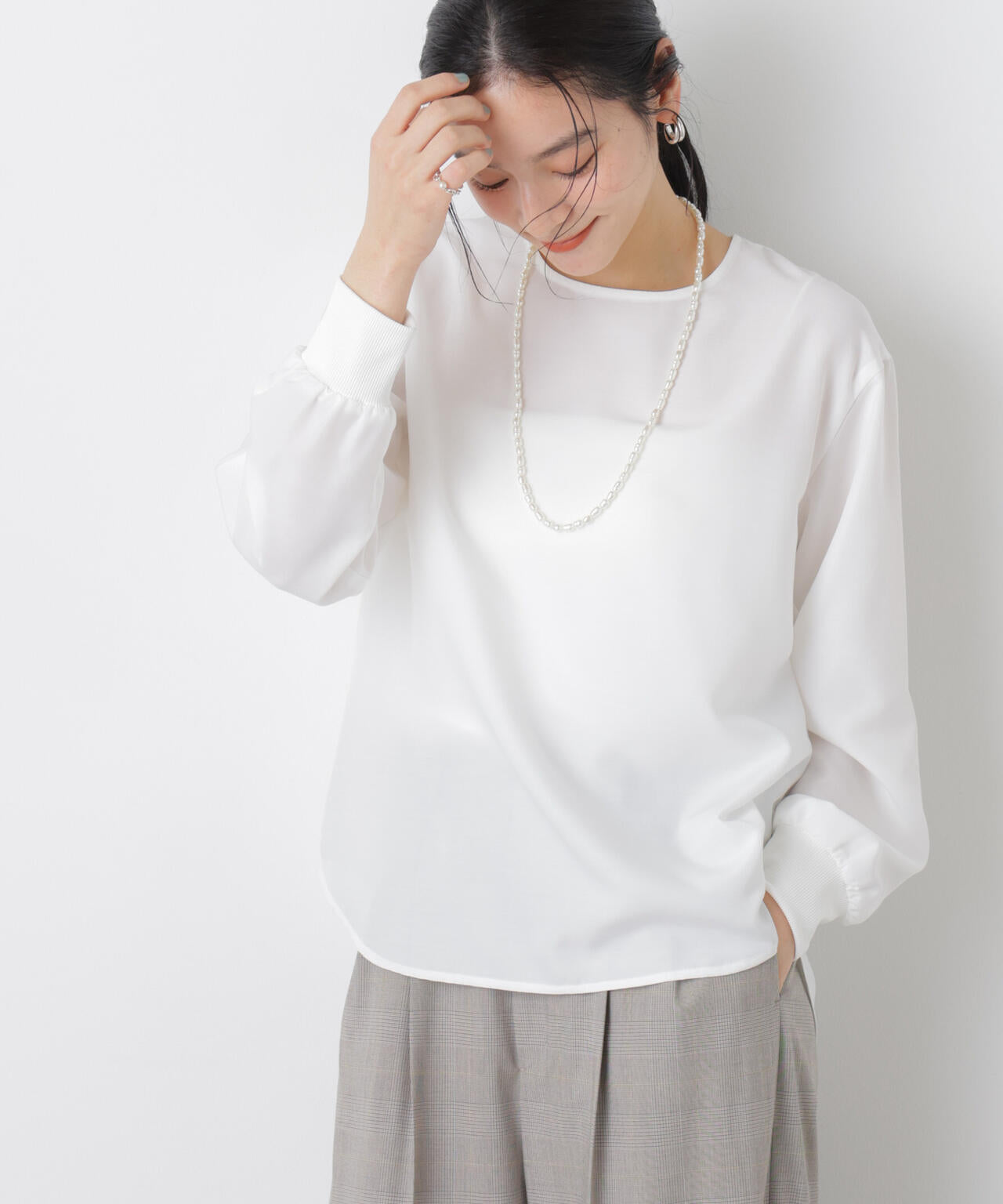 クルーネックイージーブラウス 6696120313