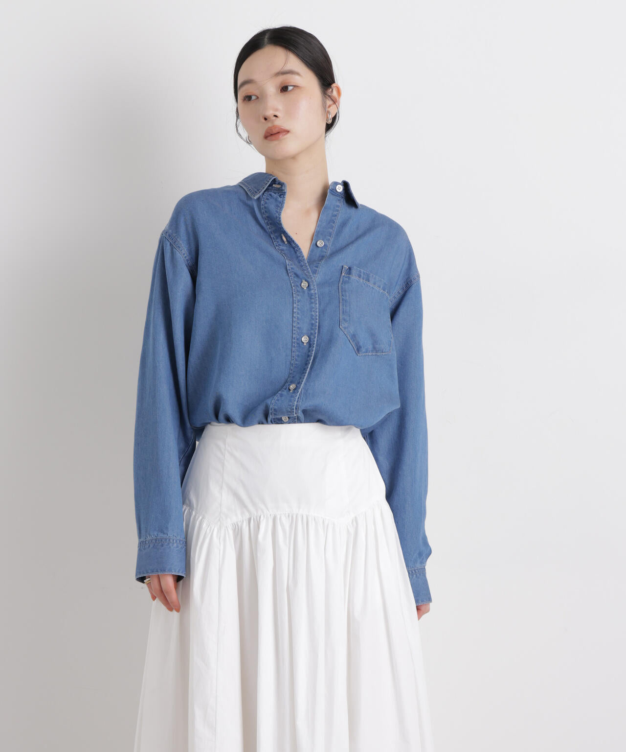 テンセルデニムリラックスシャツ(セットアップ可) 6696120316