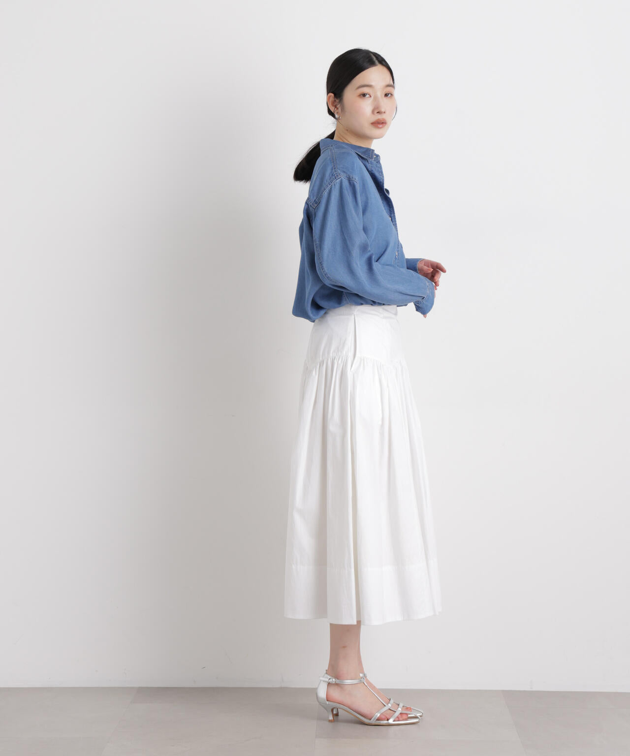 テンセルデニムリラックスシャツ(セットアップ可) 6696120316