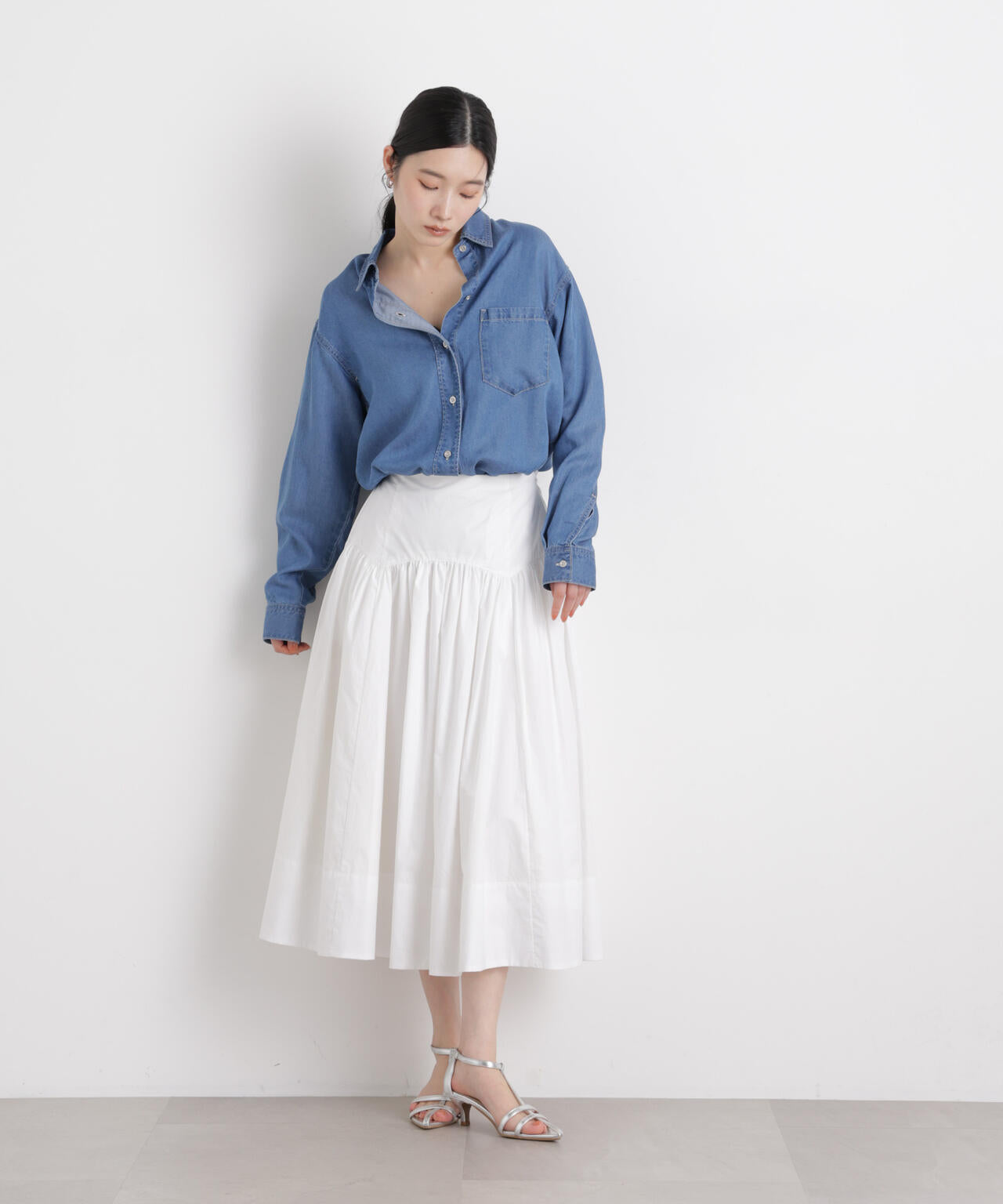 テンセルデニムリラックスシャツ(セットアップ可) 6696120316