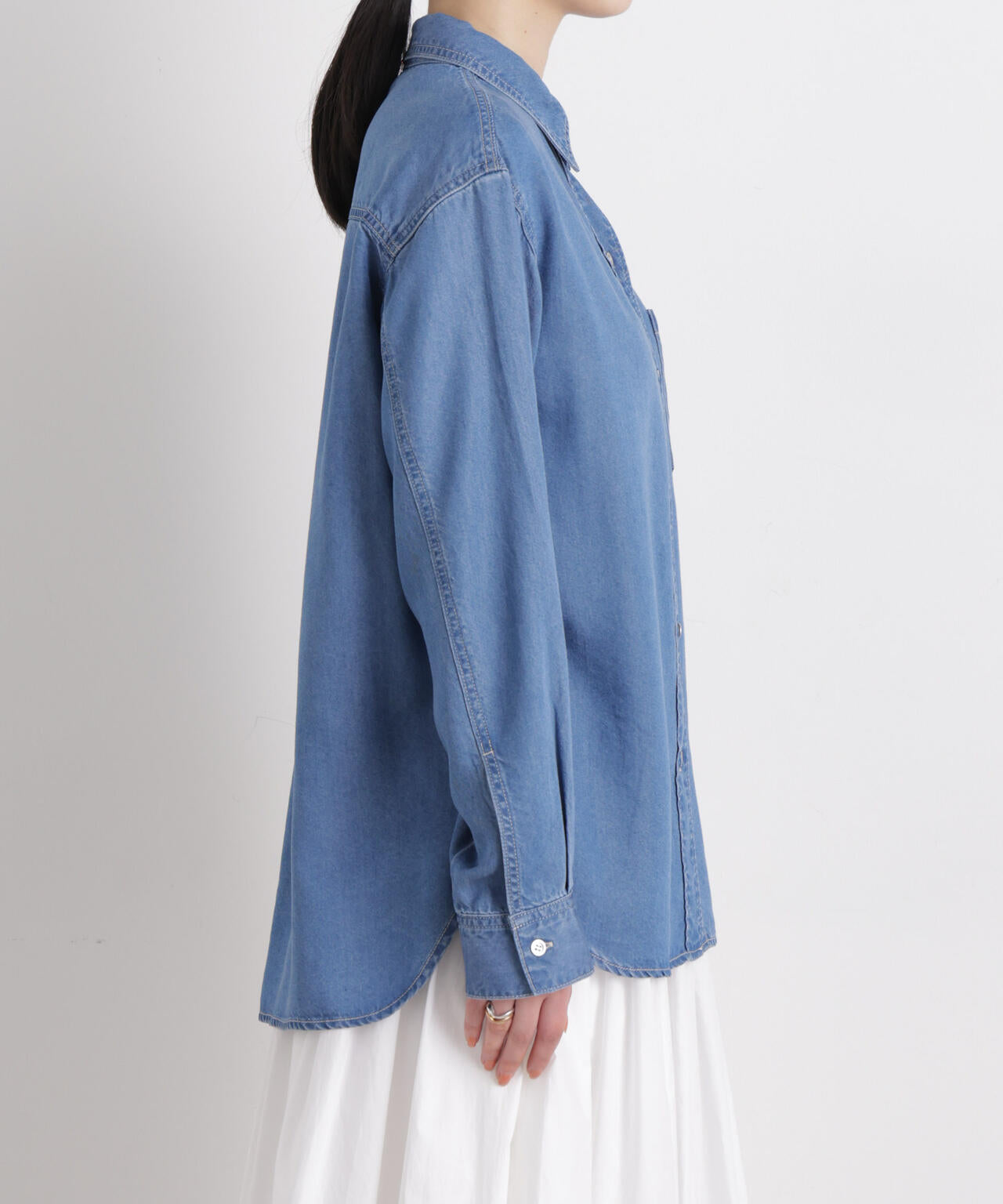 テンセルデニムリラックスシャツ(セットアップ可) 6696120316