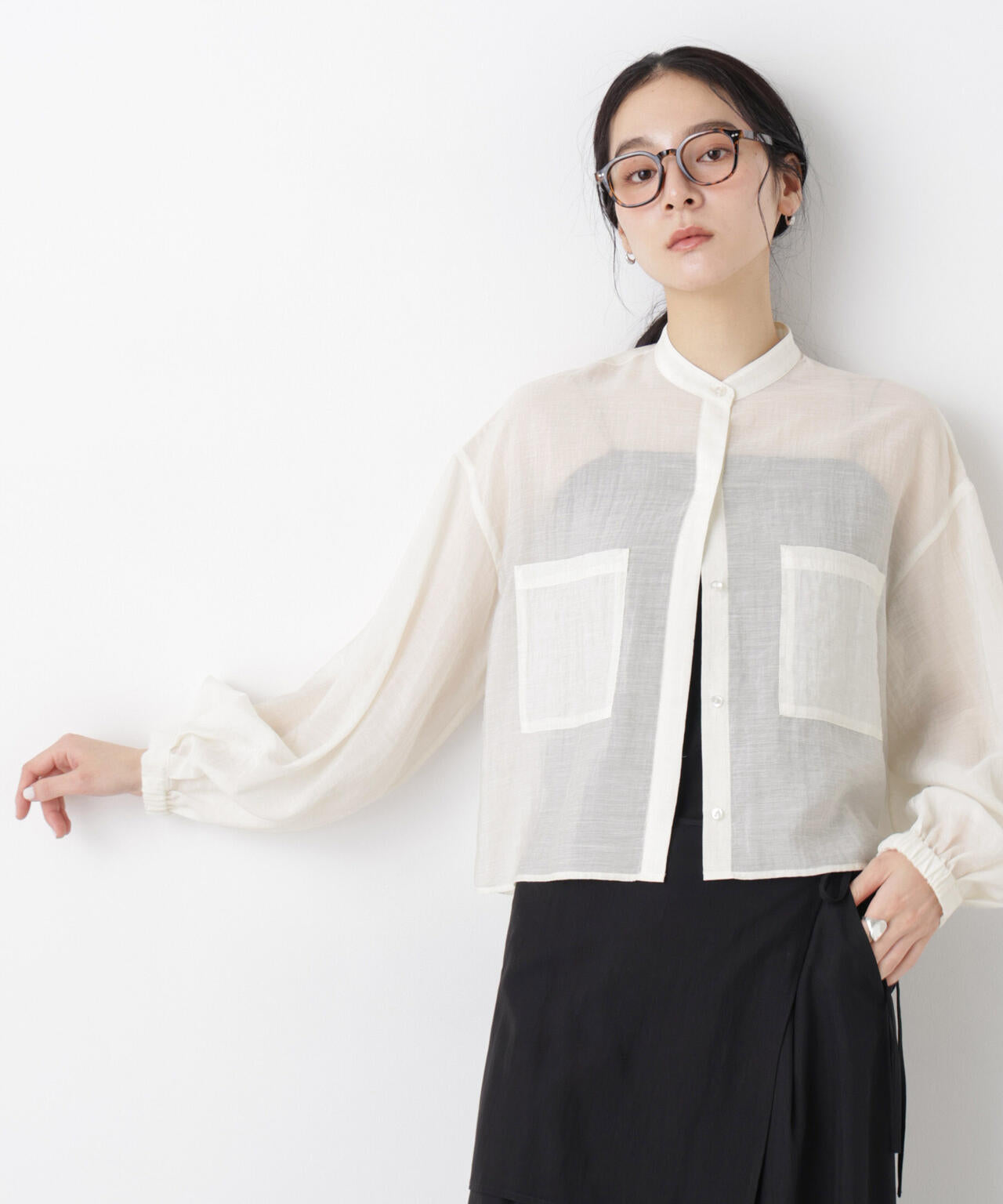 タックスリーブポケットシアーショートシャツ