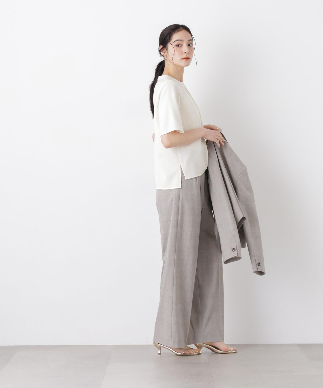 DressT/クルーネックハーフスリーブブラウス 6696121302