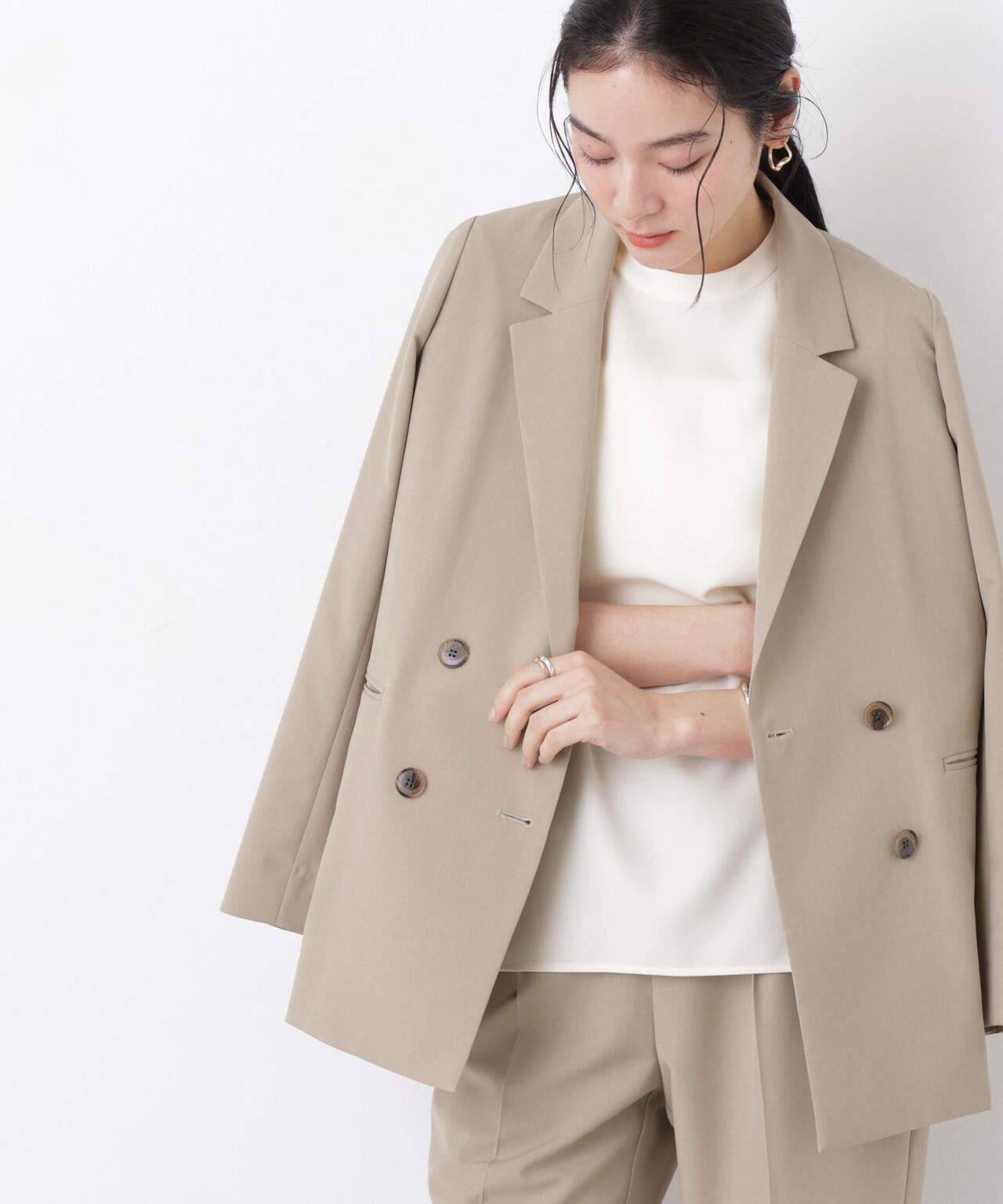 DressT/スタンドカラーノースリーブブラウス 6696121303