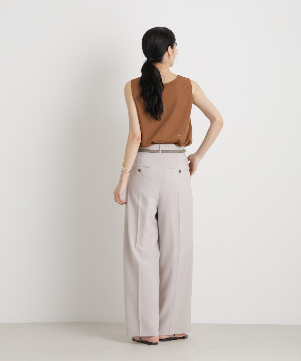 刺繍ツイルタンクブラウス(セットアップ可) 6696121306