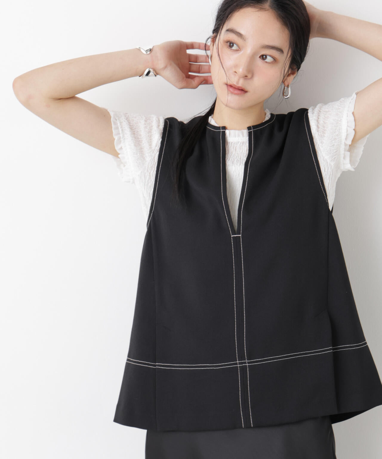 バーズアイキーネックベスト(セットアップ可) 6696121311