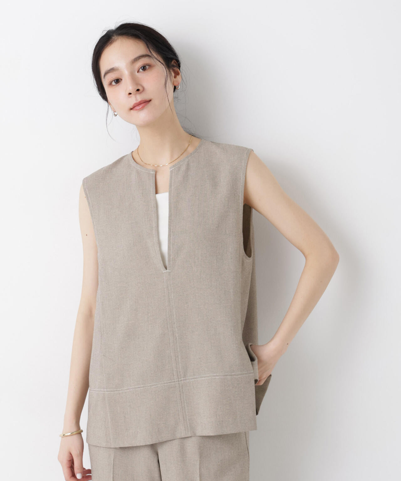 バーズアイキーネックベスト(セットアップ可) 6696121311