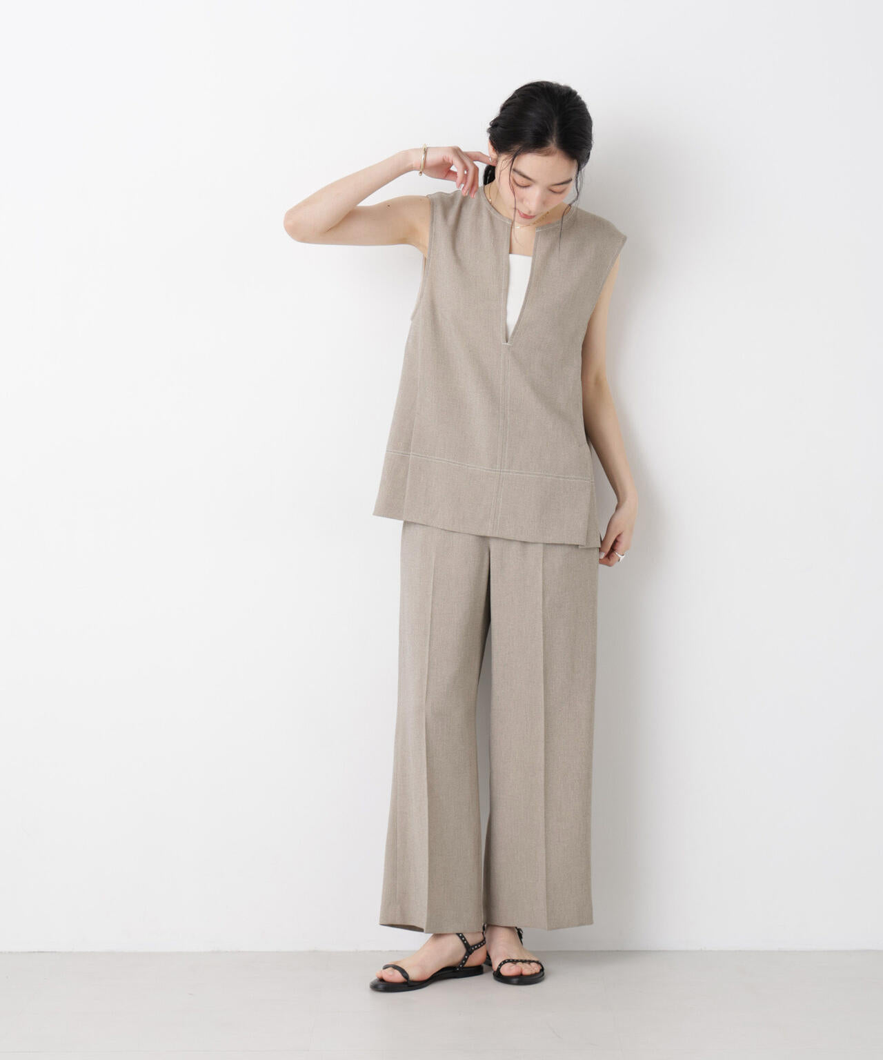 バーズアイキーネックベスト(セットアップ可) 6696121311