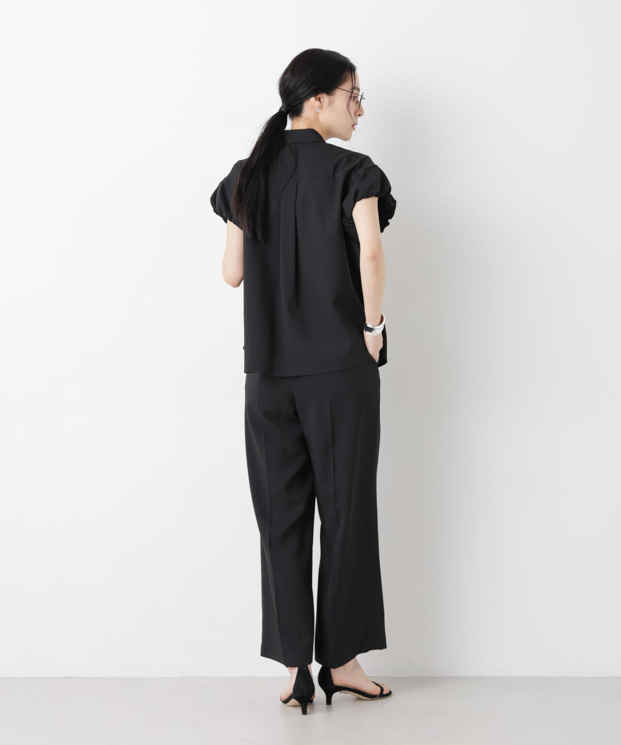 バーズアイギャザーボリュームスリーブブラウス(セットアップ可) 6696121312