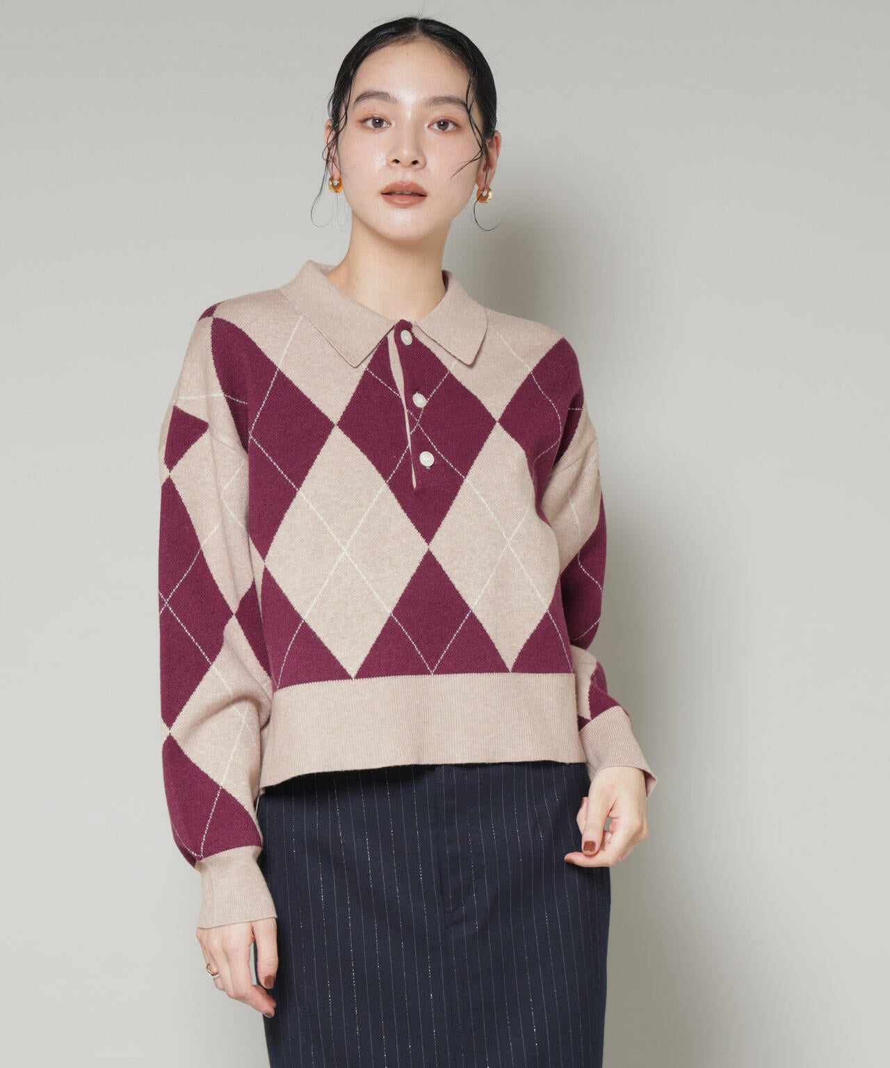 アーガイルワイドポロニット 6696122300