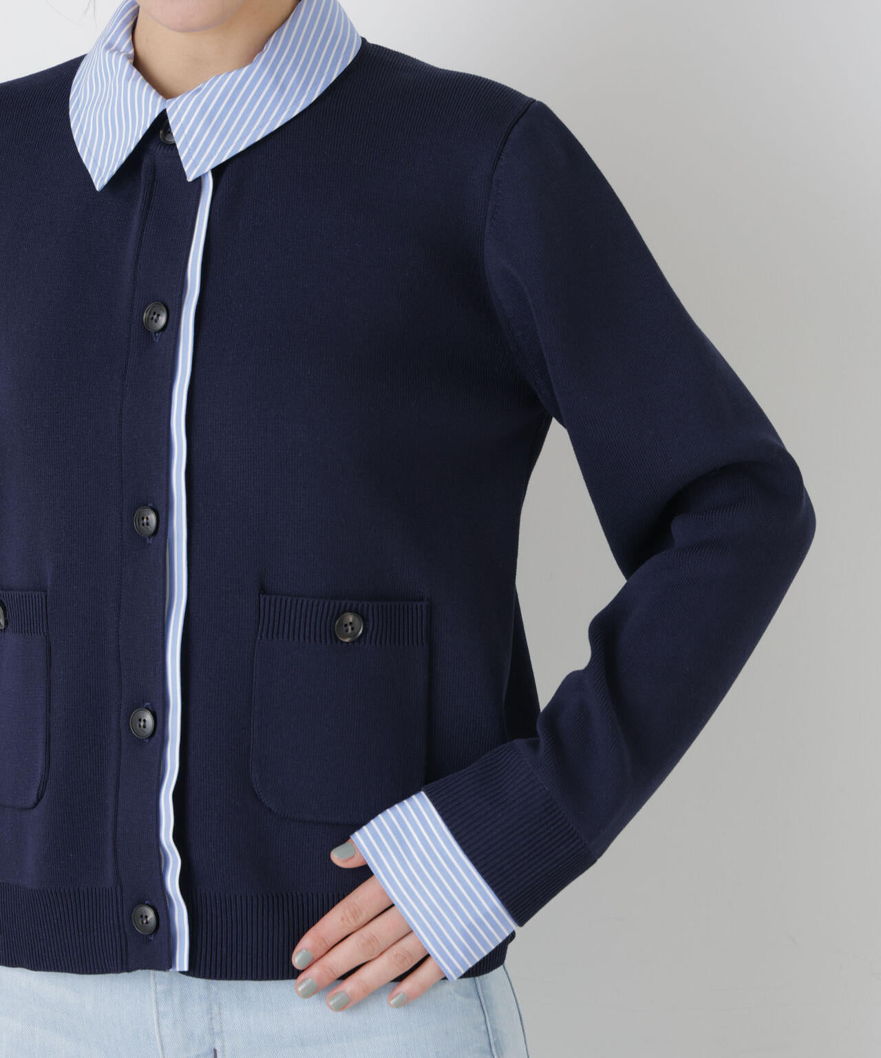シャツドッキングニットカーディガン 6696122303