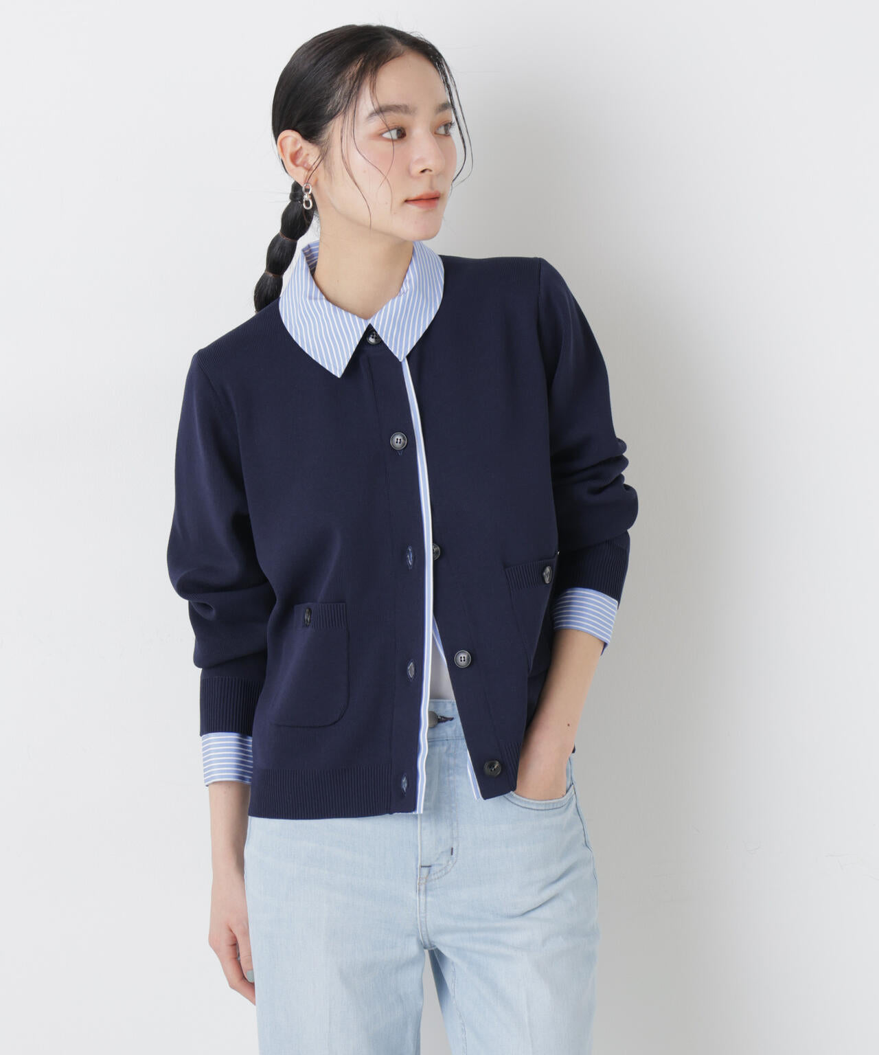 シャツドッキングニットカーディガン