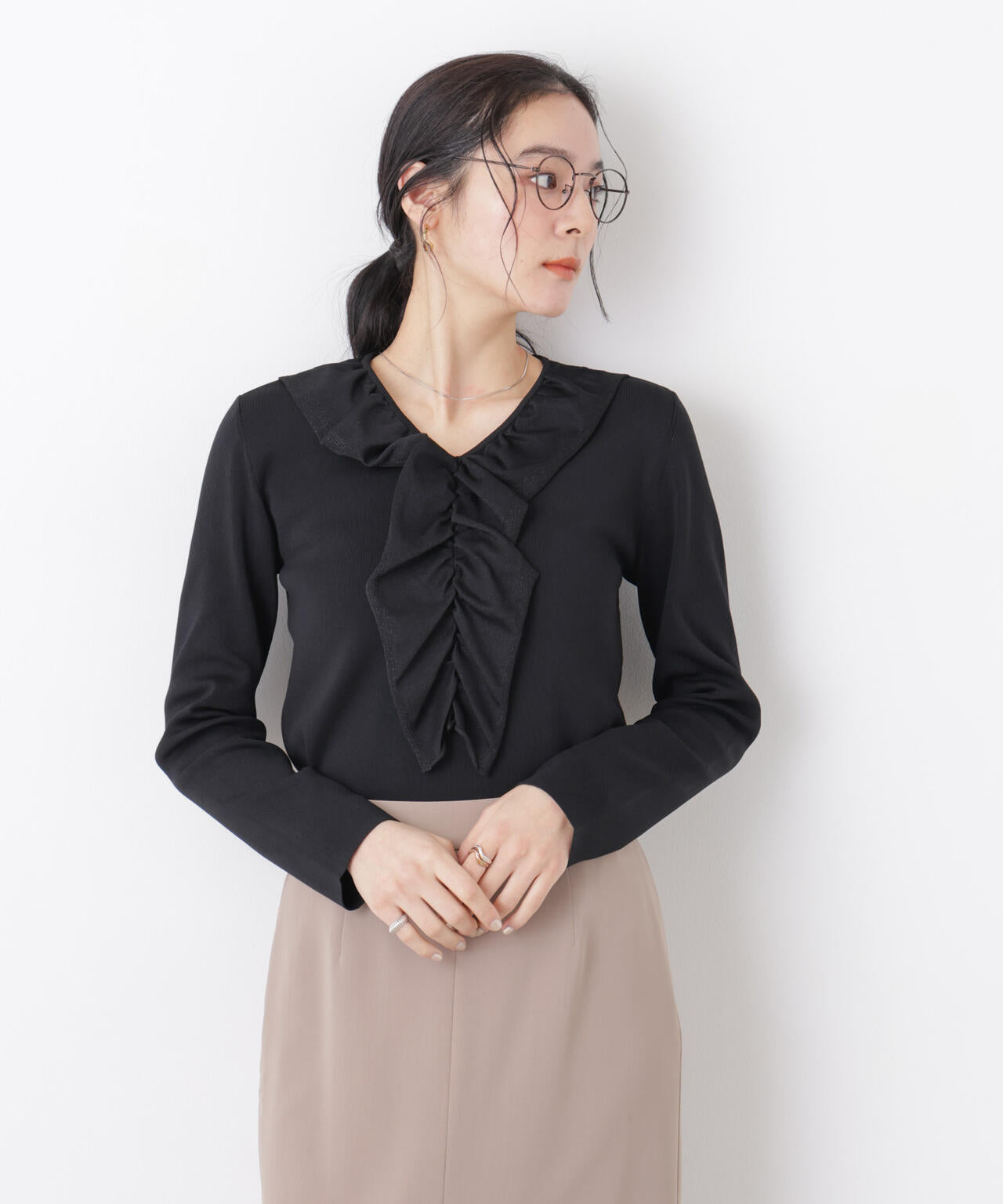 7function フロントフリル総針ニット 6696122306