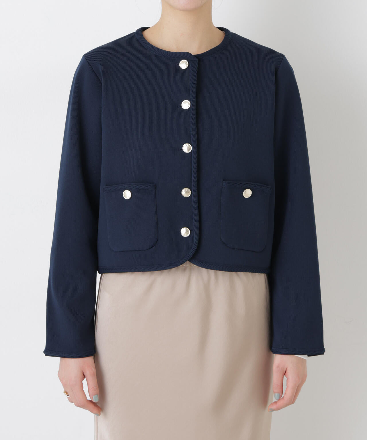 ゴールドボタンニットジャケット 6696122311