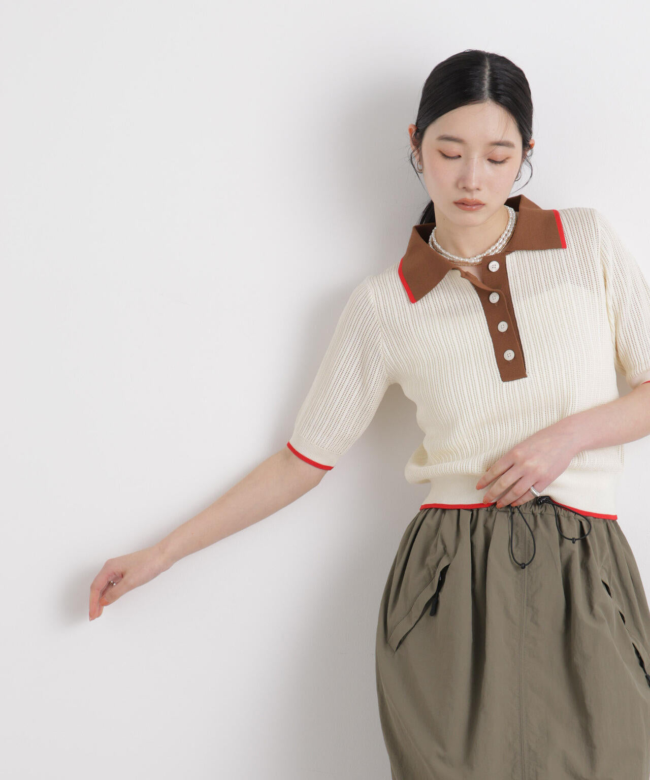 フレームラインアイレットポロニット 6696122314