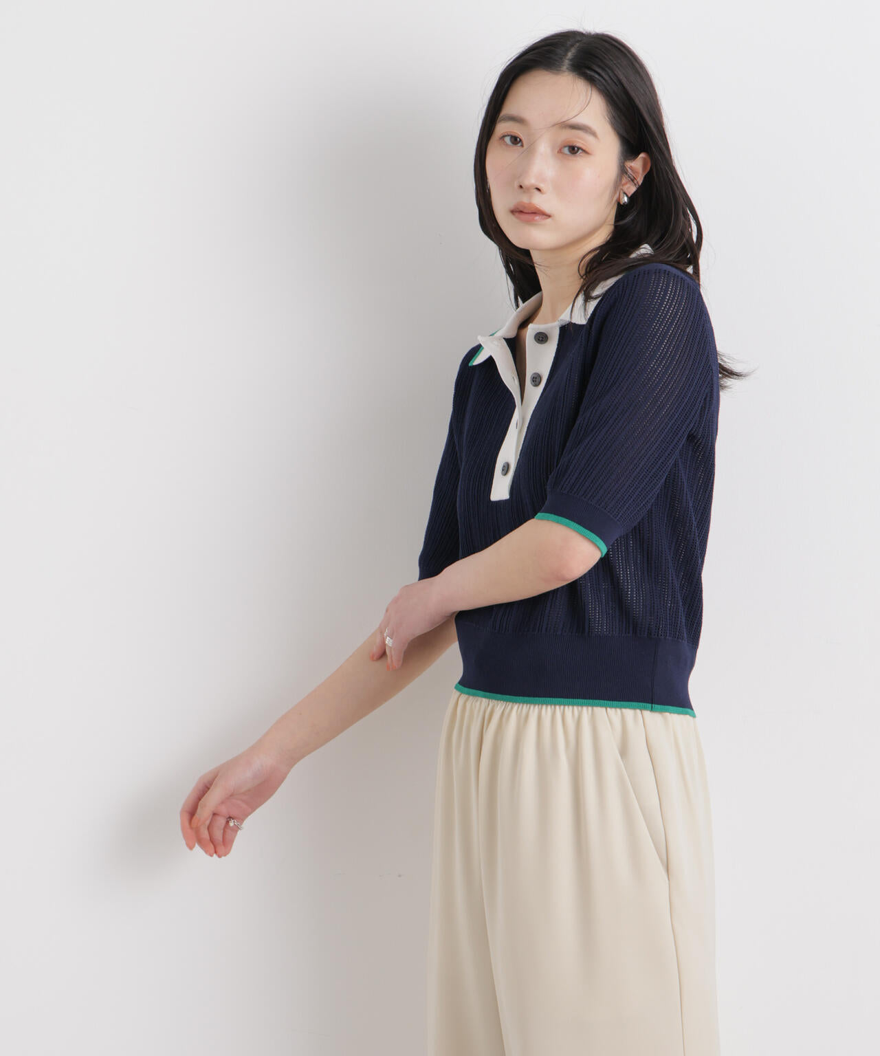 フレームラインアイレットポロニット 6696122314