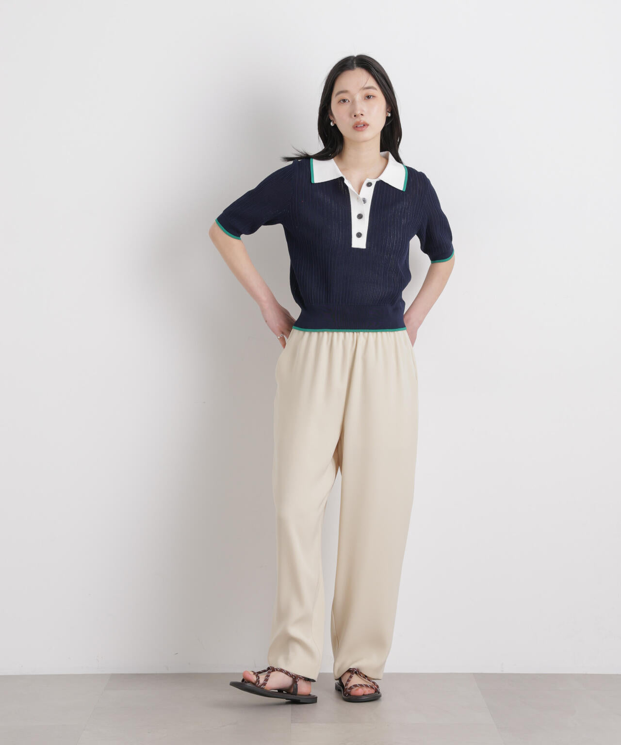 フレームラインアイレットポロニット 6696122314