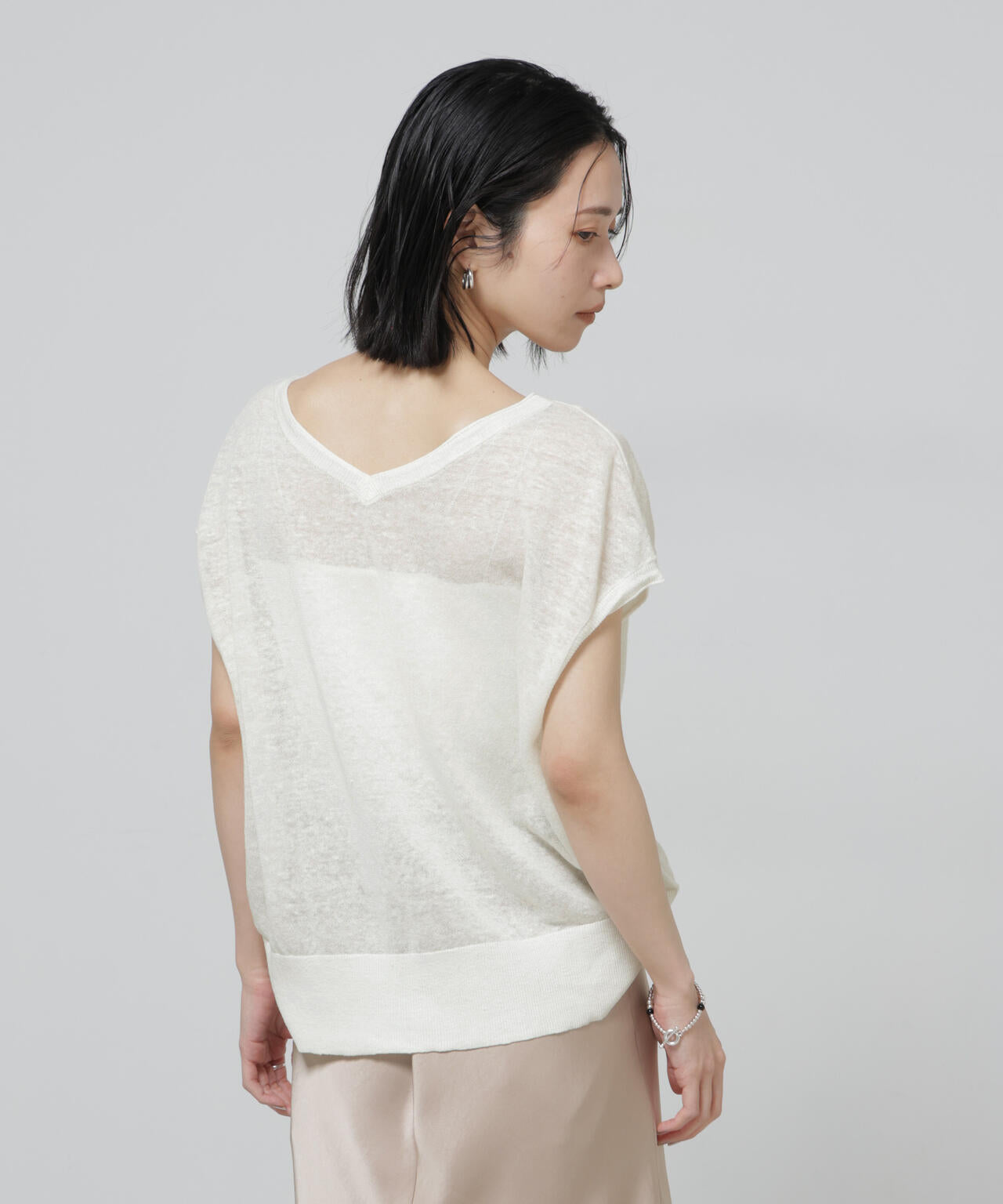 European Flax 2wayフレンチスリーブニット 6696122318