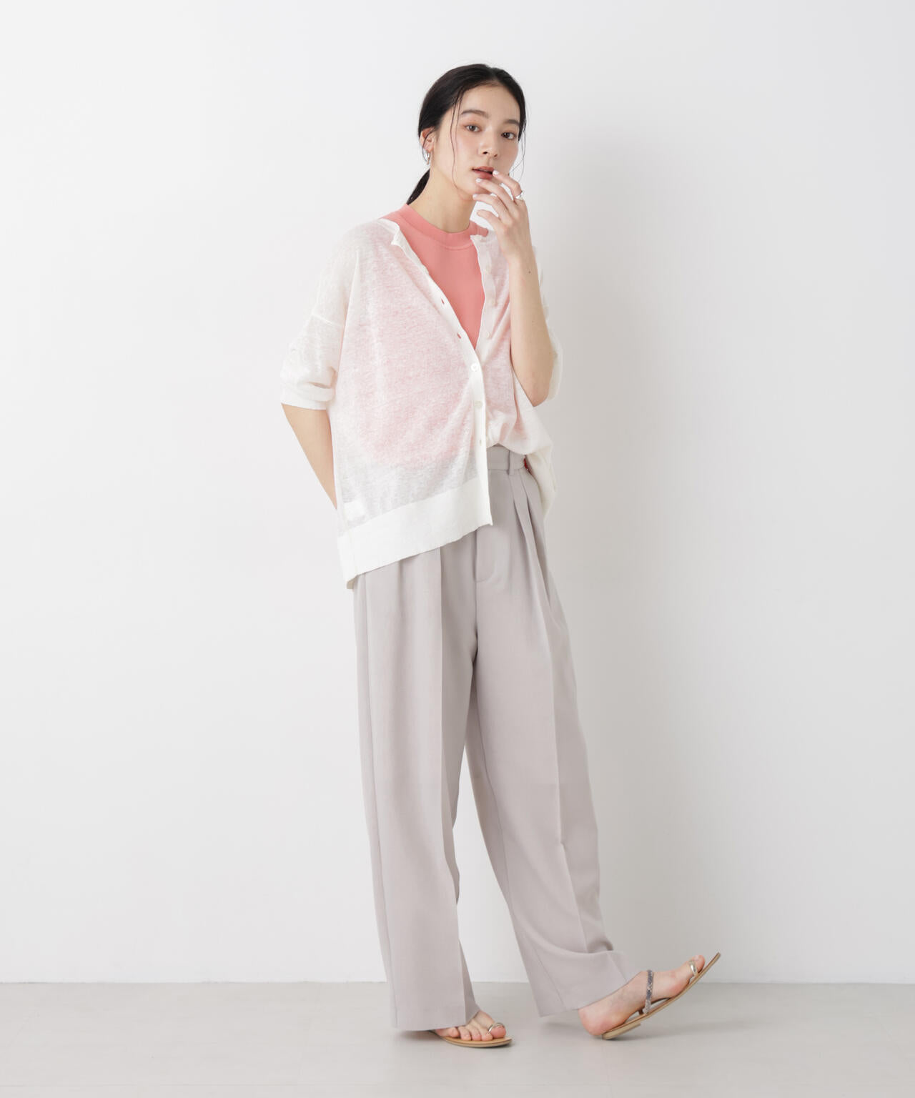 SUMMER VEIL KNIT 総針ノースリーブニット 6696122323